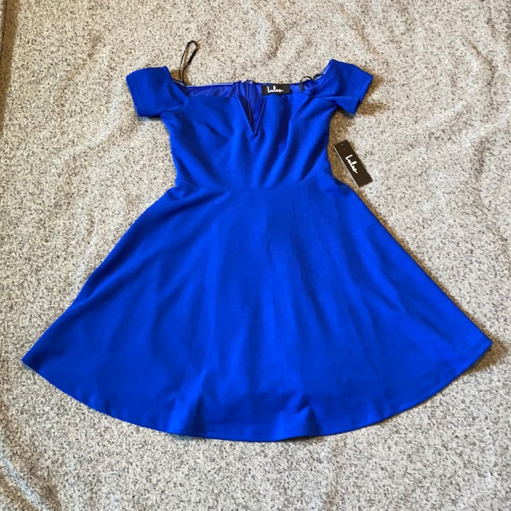 Lulu’s Blue Strapless Mini Dress